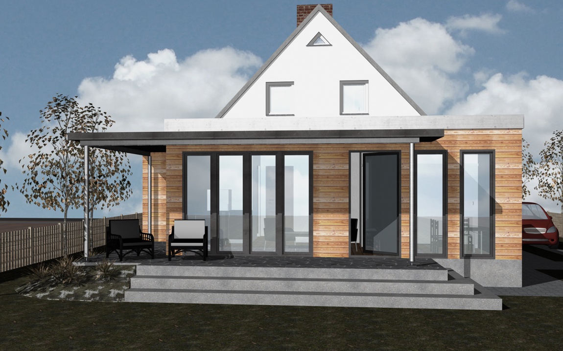Hufe Gartenansicht frontal
